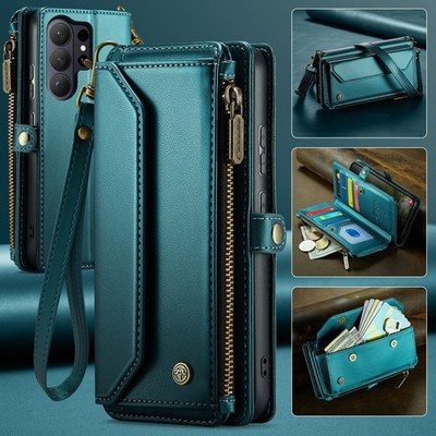 For Samsung GALAXY S26 Ultra S25 S24+ Zip Multifunction Cover Wallet Case