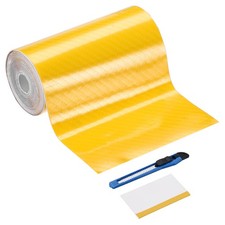 6D Carbon Fiber Vinyl Wrap 3.94" x 16ft Self-Adhesive with Scraper Yellow