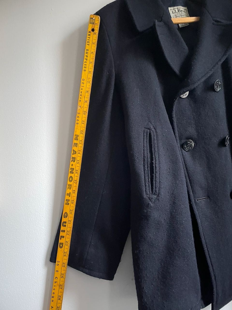 Vtg L.L.Bean Men Navy Coat Sterlingwear of Boston Anchor Collection Tall XL USA
