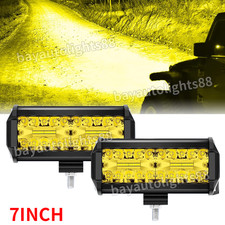 2x 7Inch 40000ML LED Work Light Bar Flood Spot Pod Offroad Fog Driving ATV Truck