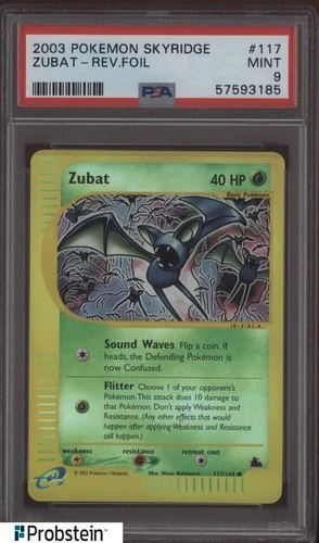 2003 Pokemon Skyridge #117 Zubat Reverse Foil PSA 9 MINT