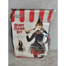 Spirit Halloween Scary Clown Kit Costume Adult Size SM/MD 4-8