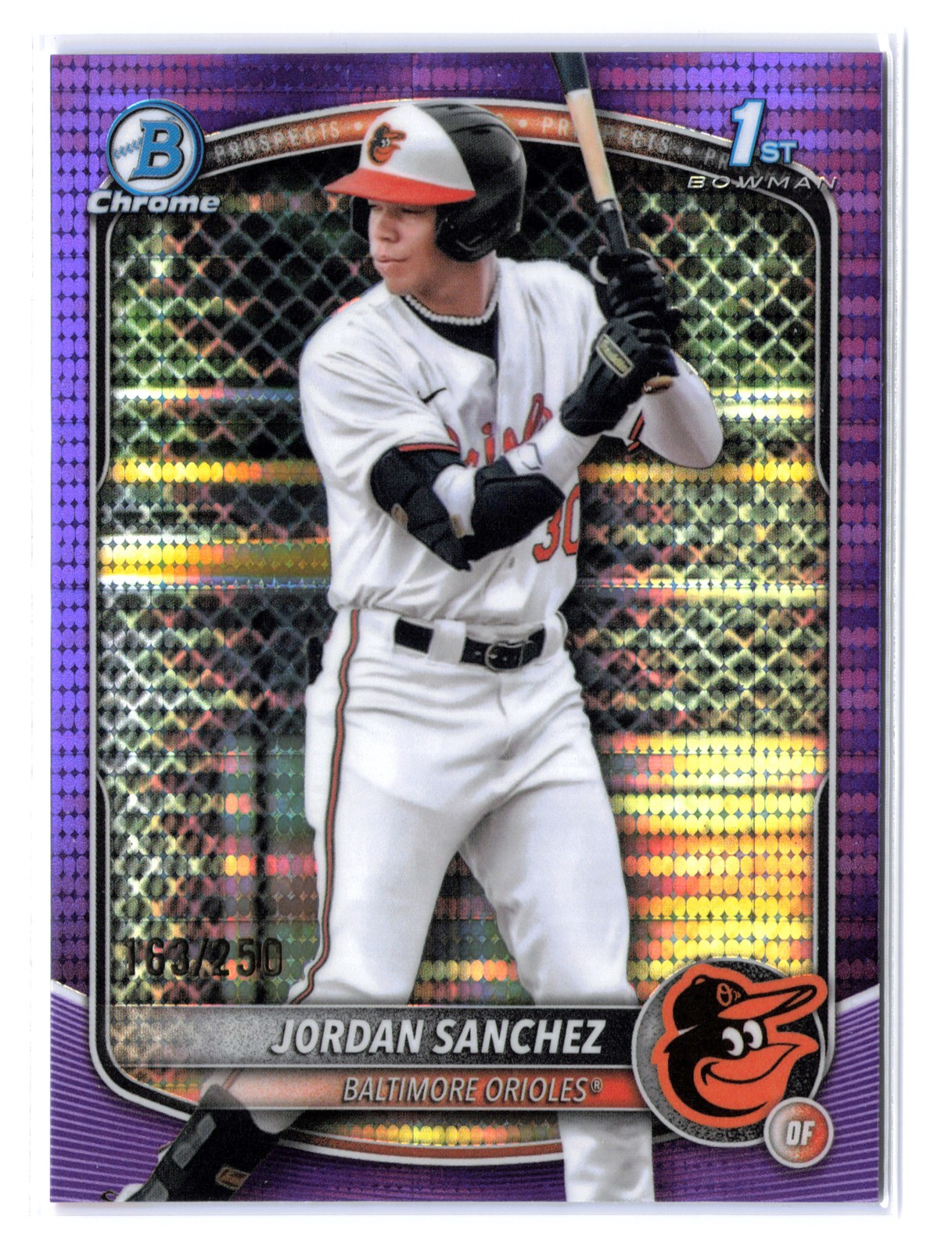 Jordan Sanchez (RC) 163/250 1st Purple Pulsar 2025 Bowman Chrome BCP-208