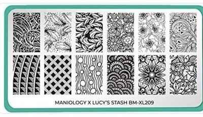 Maniology Bundle Monster + Lucy's Stash BM-XL209 Nail Stamp Plate Floral HTF