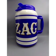 VINTAGE RARE Zig Zag Insulated Travel Mug 100 Oz Whirley Thermos Plastic