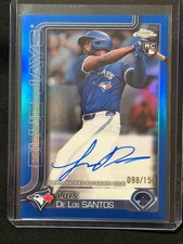 Luis De Los Santos 2025 Topps Chrome Blue Refractor Auto (RC) #/150 - Blue Jays