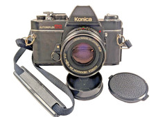 Vintage Konica AR TC 35mm SLR Film Camera Body 488844 FOR PARTS w/BONUS Lens