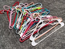 Lot Of 22 Plastic Tubular Clothes Hangers Multicolor For Closet Organization