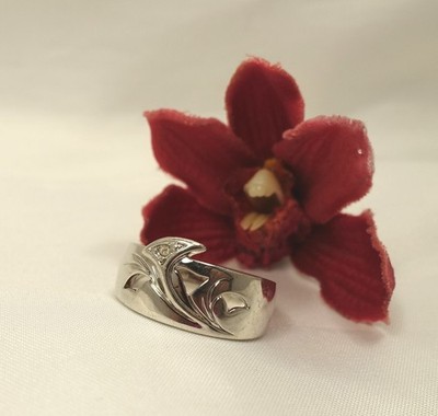 Schöner Pierre Lang Ring mit Stein Silberfarben Gr. IX. Fingerring / ev 783 (11)