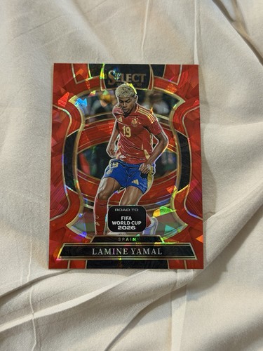 2025-26 Panini Select FIFA World Cup Lamine Yamal Spain #13 Red Cracked Ice