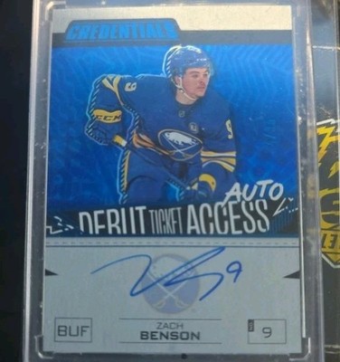 2023-24 Upper deck Credentials DTAA-ZB #/35 Debut Ticket Access Auto Zack Benson