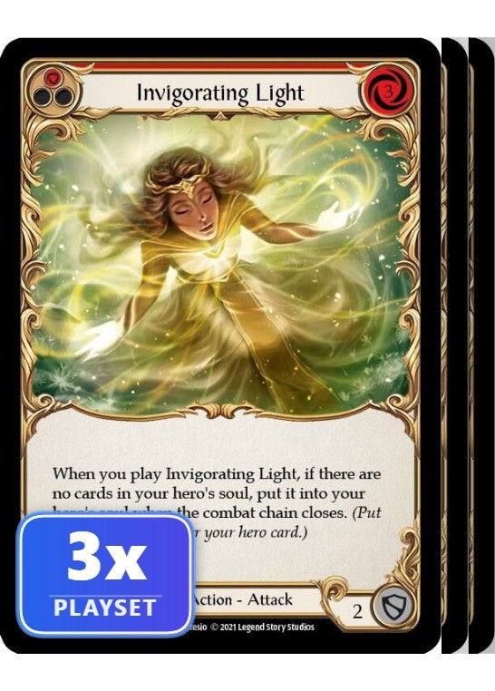 Invigorating Light (Red) MON066 Monarch Rare Flesh & Blood Card Playset of 3