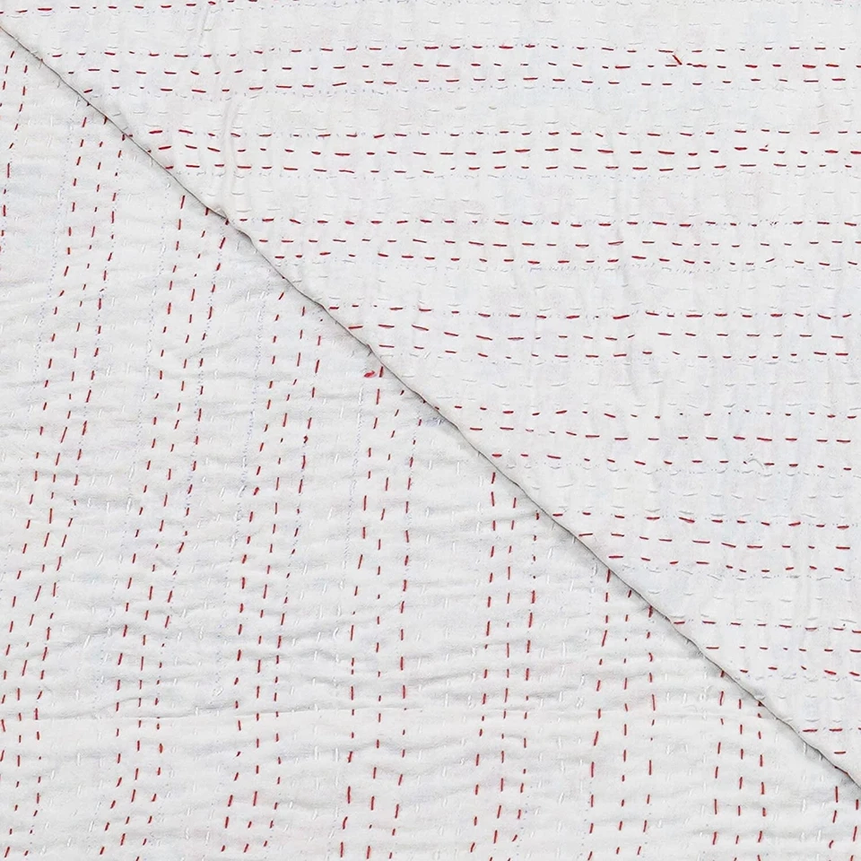 Colcha Kantha hecha a mano india colcha vintage manta de algodón Gudari Queen Foto 4 de 4