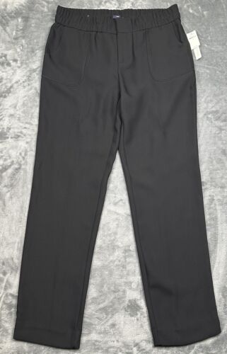 Gap Pants Womens 6 (31x30) Black Polyester Slacks Zip Relaxed Mid Rise NEW