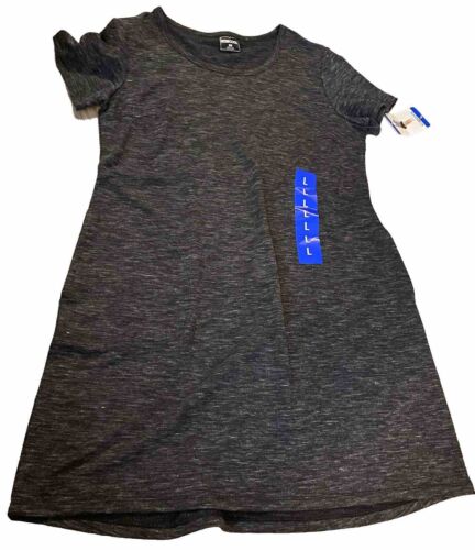 32 GRAD COOLES Shirtkleid Damen Größe Large grau schwarz Badeanzug Überwurf