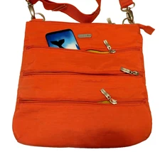 BAGGALLINI Triple Zip Crossbody/Shoulder Bag 11 x 11 w/Removable Strap Key Leash