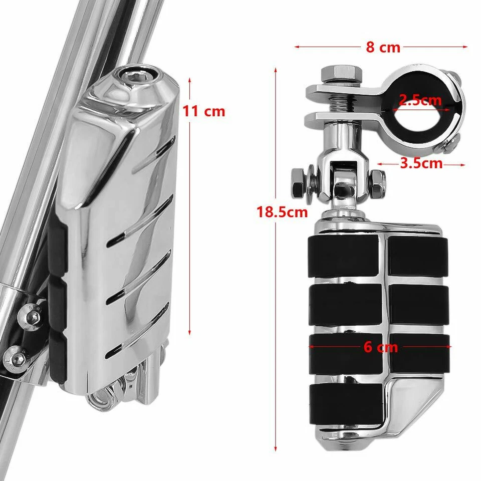 Clavijas de pie de carretera para motocicleta 1" ~ 1-1/4" para Yamaha V Star 1300 1000 950 650 250 Foto 2 de 4