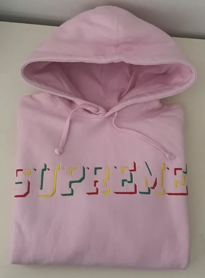 Sweat à capuche FW20 Supreme Drop Shadow taille S petit sweat à capuche rose clair
