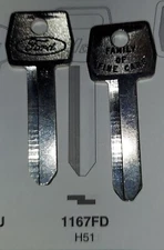 Ford, Lincoln, Mercury, 1167FD, OEM / NOS, Vintage Key Blank.