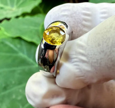 Natural Yellow Sapphire Ring 925Sterling Silver Handmade Ring Pukhraj Ring
