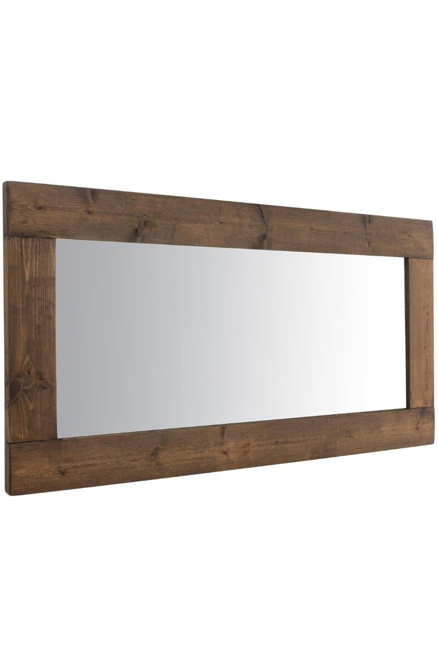 The Farmhouse Extra Large Dark Wooden Framed Wall Mirror - 70" X 34 ...