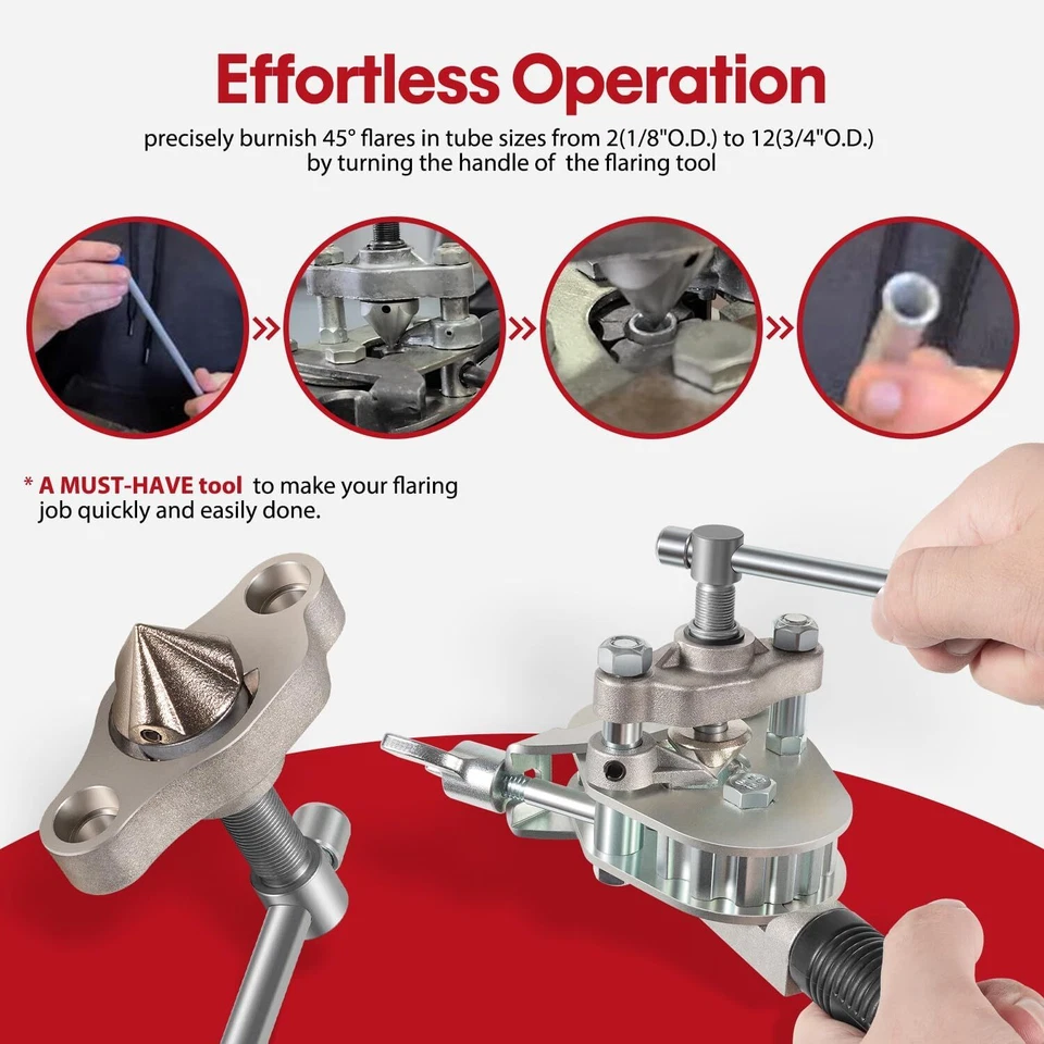 945TH-BPD 45° Manual Rotary Flaring Tool for Soft Metal Tubing 1/8" 3/4" O.D. - Image 3 of 4