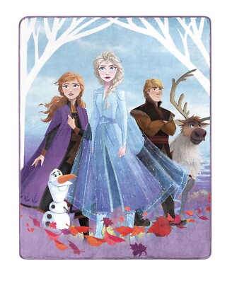 Disney Frozen Silk Touch Blanket Throw 40x50 Anna Elsa Olaf Sven