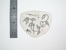 vtg 1960s 70s Tattoo Flash acetate stencil Heart and Vine signed HAR2