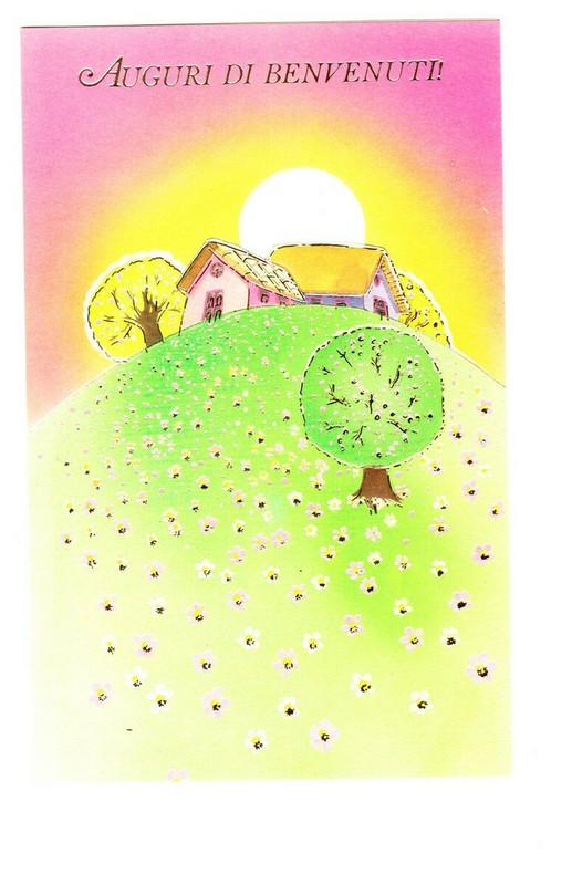 1 ONE Italian Welcome  Greeting card Auguri di Benvenuti card 19294