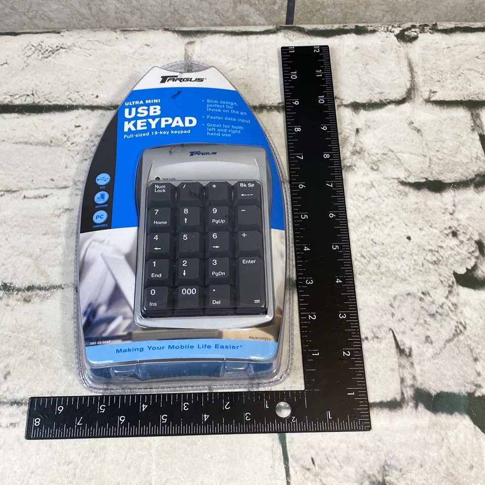 Numeric Keypad Targus PAUK10Y01U USB with 2-port Hub 19 Key Function Full Size - Image 3 of 3