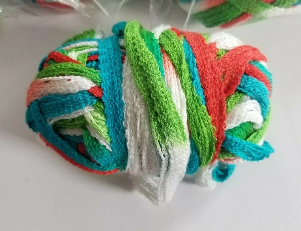 Rainbow Style Ribbon Yarn Lot - 2lbs Red Green Blue and White - Image 3 of 4