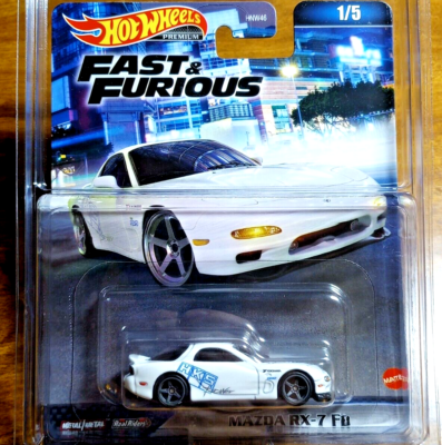 Hot Wheels Premium Fast & Furious Mazda RX-7 FD White Real