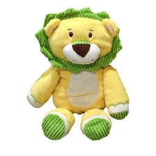 Animal Adventure Lion Plush Yellow Green Corduroy Mane Paws 16 Inch Stuffie