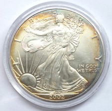 2002 American Eagle 1 oz Silver Dollar - Toning Toned - Ounce Bullion - L163