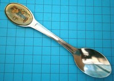 SA949*) Vintage Tetley Tea Folk men souvenir collectors spoon