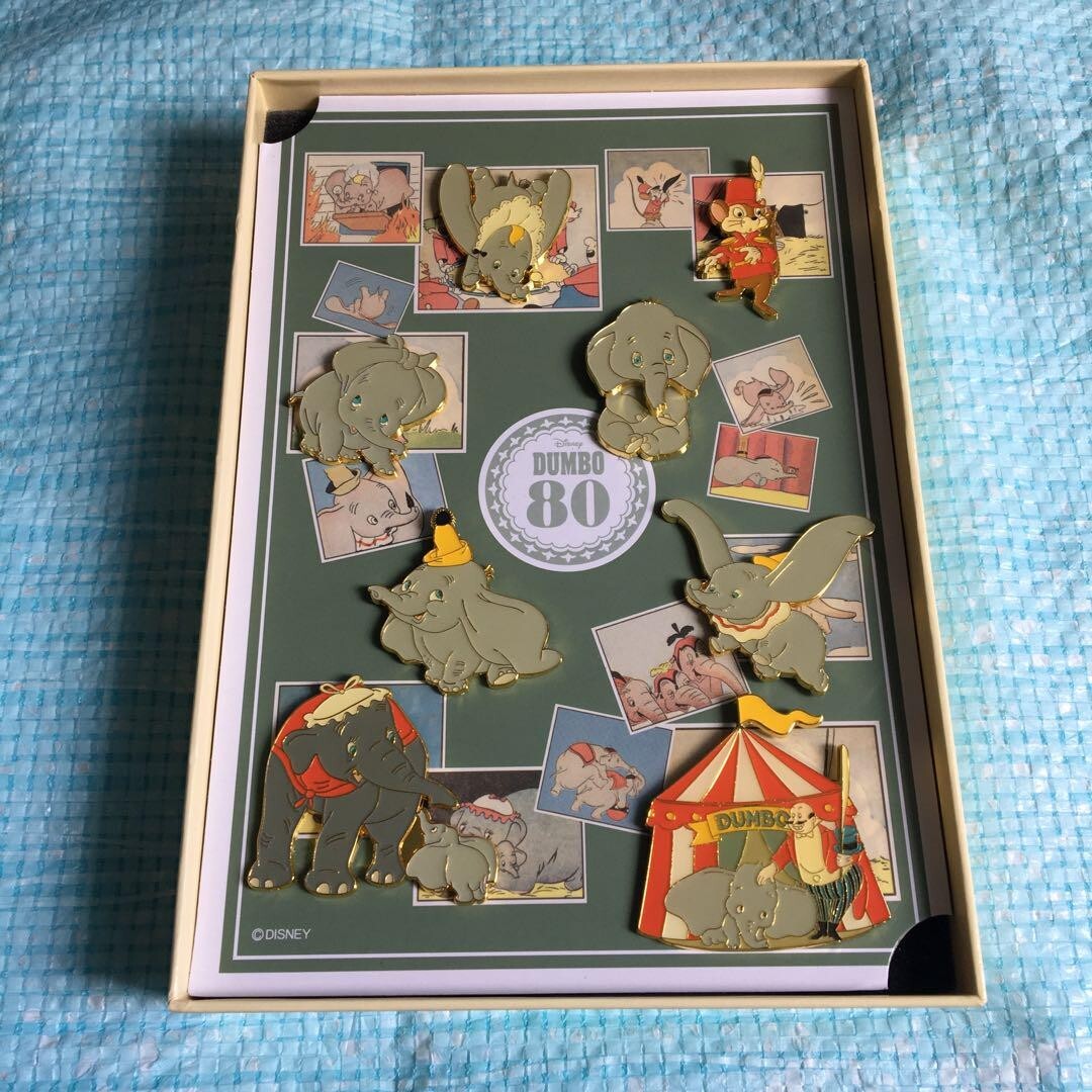 Disney Japan Tokyo JDR JDS Dumbo 80th Anniversary 8 Pins Box