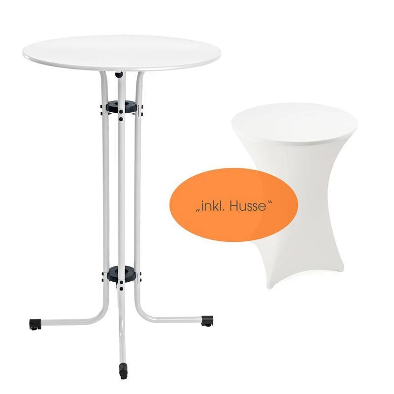 Stehtisch Bistrotisch Tisch Garten Partytisch Gartentisch Set Ø70 cm inkl. Husse