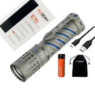 Acebeam E70 Titanium LED Flashlight 4000 Lumen 5000K Warm White w/ 21700 Battery