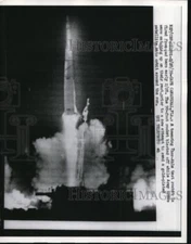 1959 Press Photo Thor Able rocket launch at Cape Canaveral Florida - nem35387