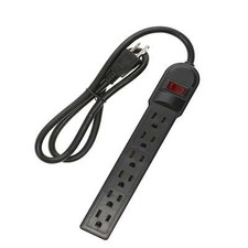 3Ft 6-Outlet Surge Protector 14AWG/3, 15A, 90J Black