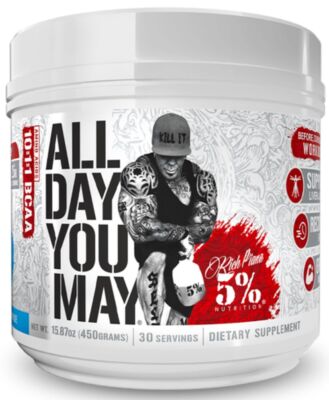 5% Nutrition Rich Piana All day you may- 435g-Dose (105,52 EUR/kg)