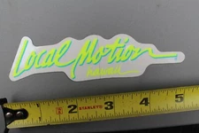 Local Motion Hawaii Clear Neon Yellow Teal Rare 80's LM2 Vintage Surfing STICKER
