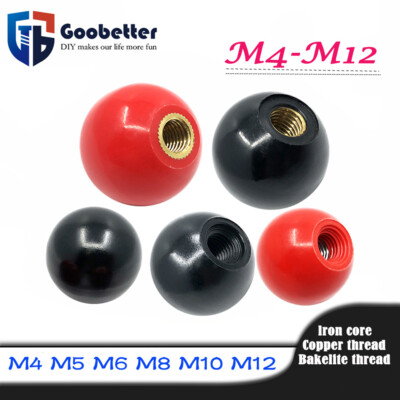 Ball Handle Knobs Bakelite Plastic Dia 16mm~50mm M4 M5 M6 M8 M10 M12 M16 Thread