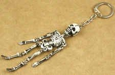Skeleton Keychain Keyring Made In Greece Vintage 1980s New Old Stock 