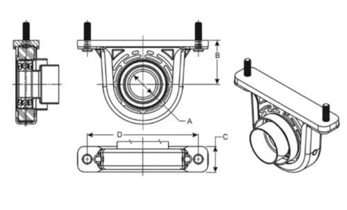 211848-1X Driveshaft Center Support Bearing fits 1994-2002 Dodge Ram 2500 & 3500 - Image 2 of 2