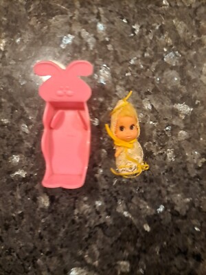 Vintage 1960's Mattel Liddle Kiddle Baby Din Din With Crib Excellent Condition 