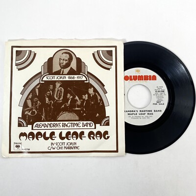 Alexandra's Ragtime Band Maple Leaf Rag 1973 Columbia 4-45798 Promo 45 7  Vinyl