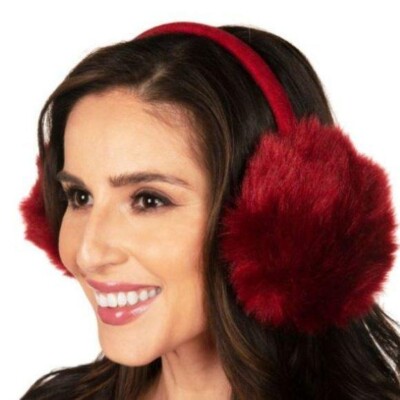 NWT Tipsy Elves Red Fuzzy Holiday Winter Earmuffs