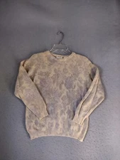 Tarazzia Womens Sweater Medium Brown Floral Lambswool Angora Blend Knit Pullover