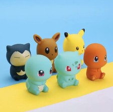 Baby Bath Toys Pokemon Gift - Pikachu, Squirtle, Bulbasaur, Snorlax, Eevee 6pc